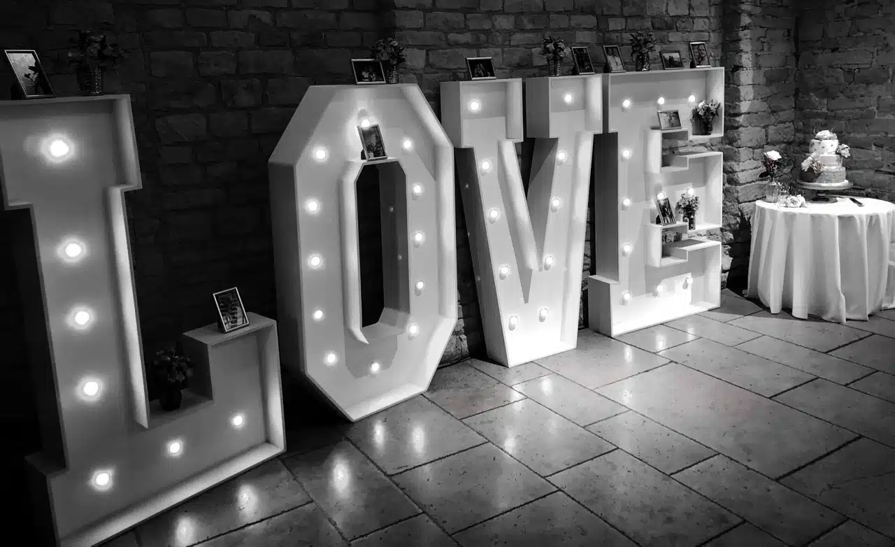 Wedding DJ Hampshire - Large LOVE Sign