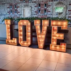 Wedding DJ Hampshire - Rustic LOVE Sign