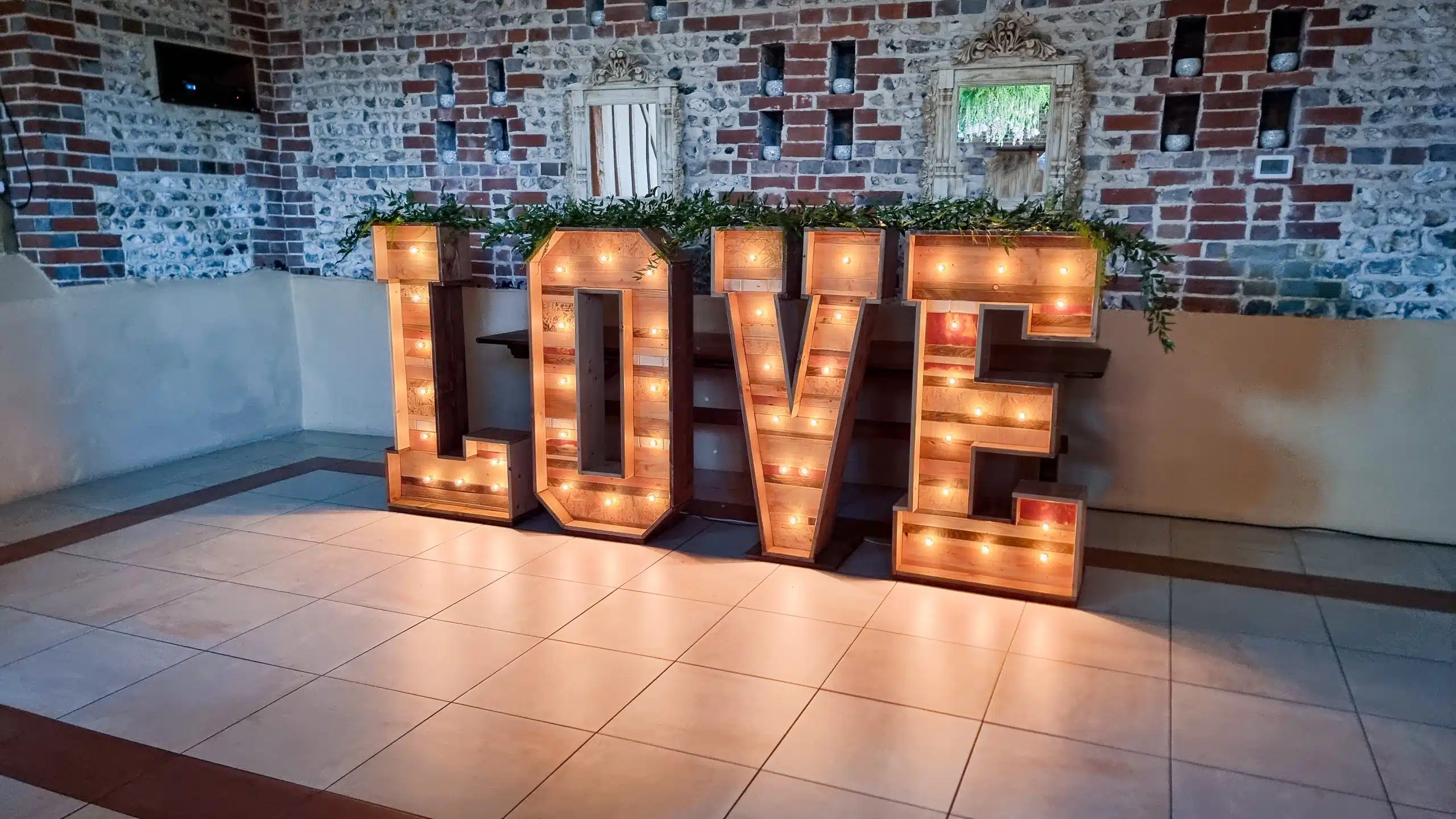 Wedding DJ Hampshire - Rustic LOVE Sign